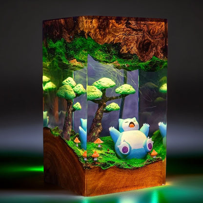 Sleeping Giant Bear Resin Lamp