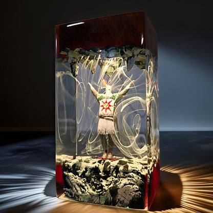 Sun Praising Knight Resin Lamp