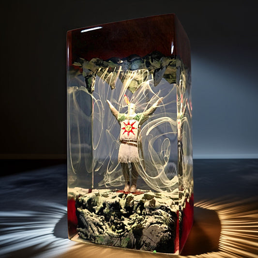 Sun Praising Knight Resin Lamp