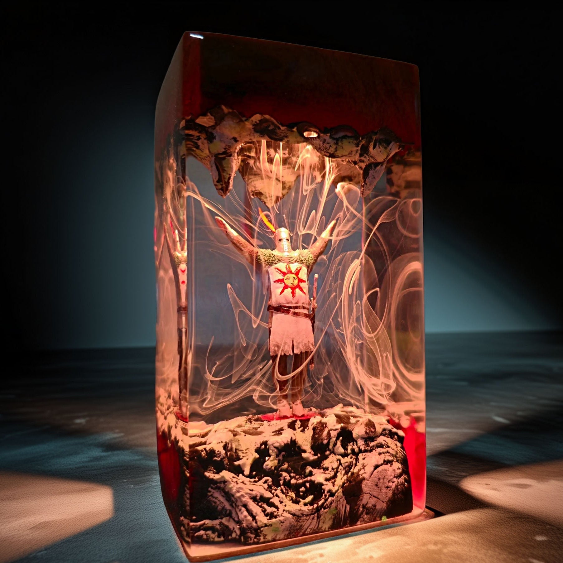 Sun Praising Knight Resin Lamp