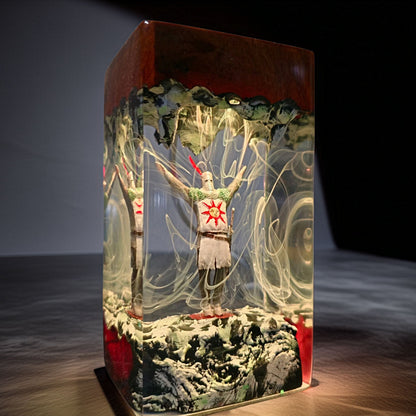 Sun Praising Knight Resin Lamp
