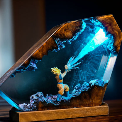Energy Blast Warrior Resin Lamp