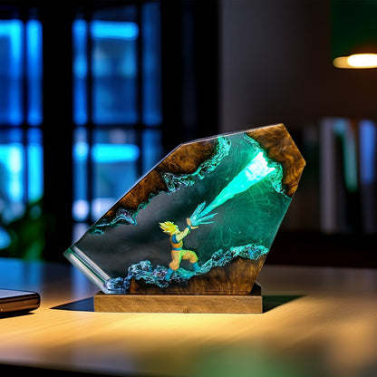 Energy Blast Warrior Resin Lamp