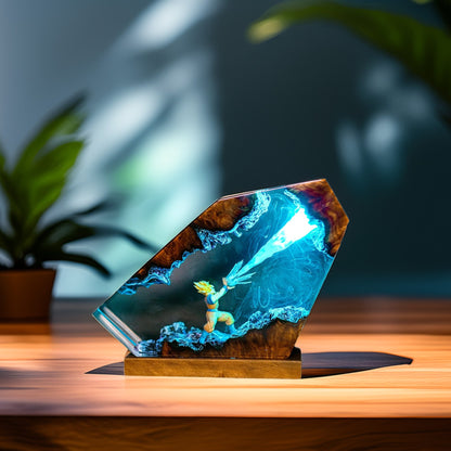 Energy Blast Warrior Resin Lamp