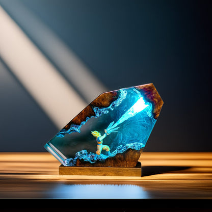 Energy Blast Warrior Resin Lamp
