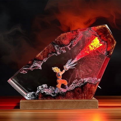 Energy Blast Warrior Resin Lamp