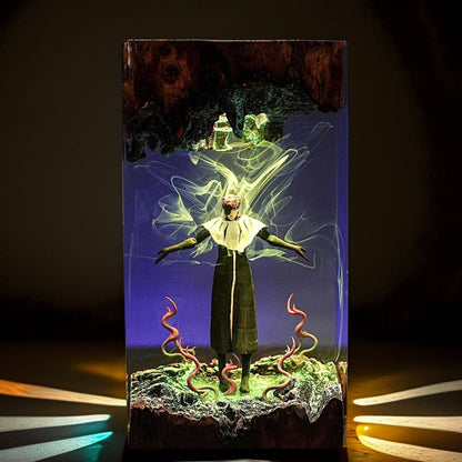 White Cloaked Soul Antagonist Resin Lamp