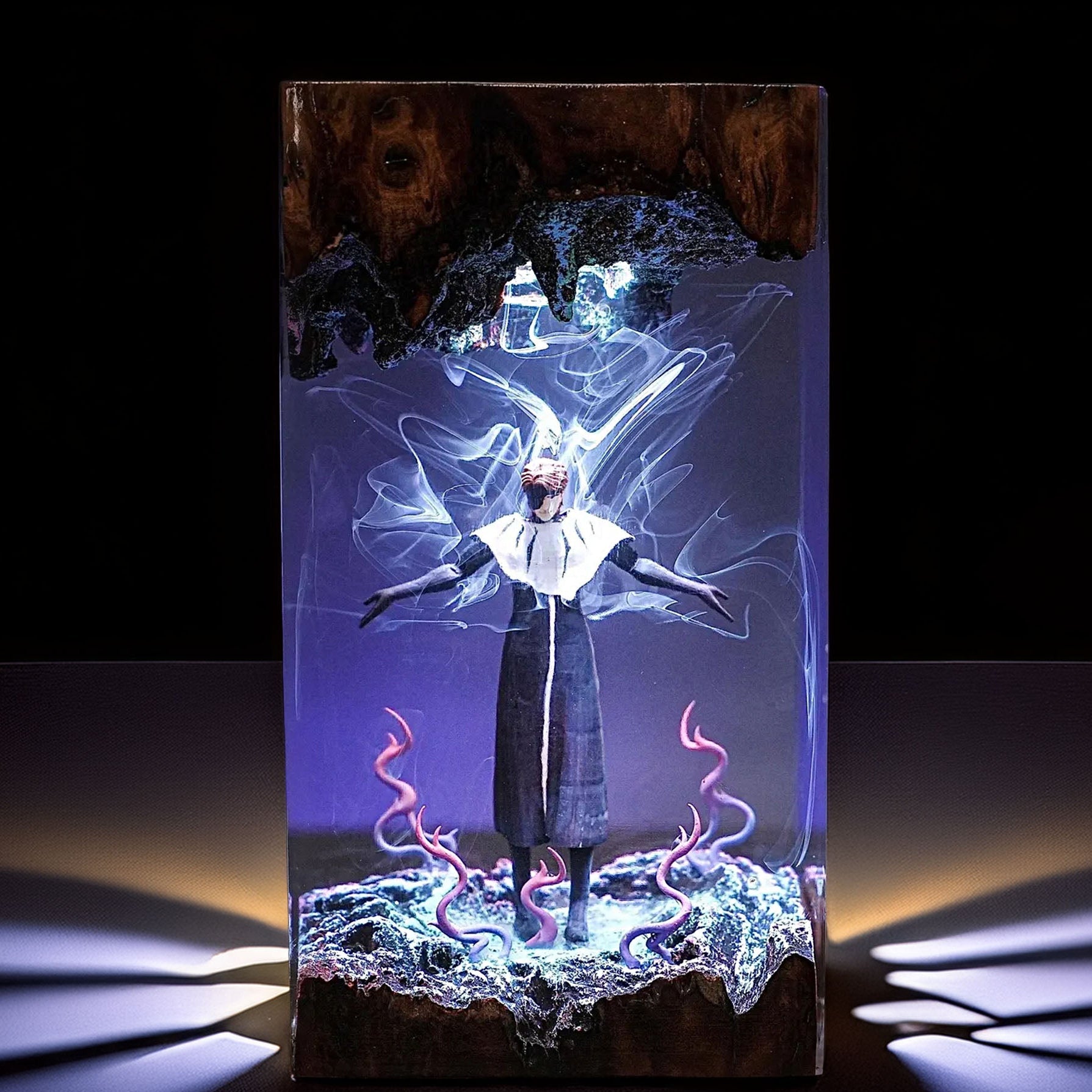 White Cloaked Soul Antagonist Resin Lamp