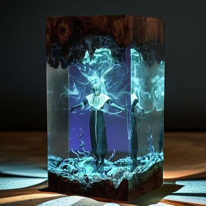 White Cloaked Soul Antagonist Resin Lamp