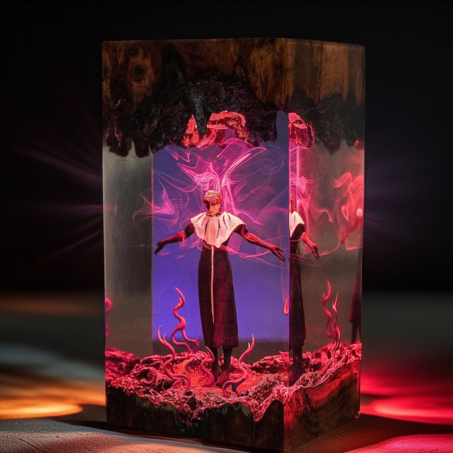 White Cloaked Soul Antagonist Resin Lamp