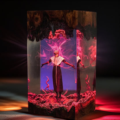 White Cloaked Soul Antagonist Resin Lamp