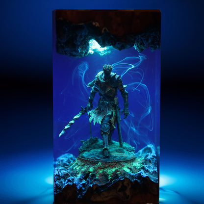 Embered Hollow Lord Resin Lamp