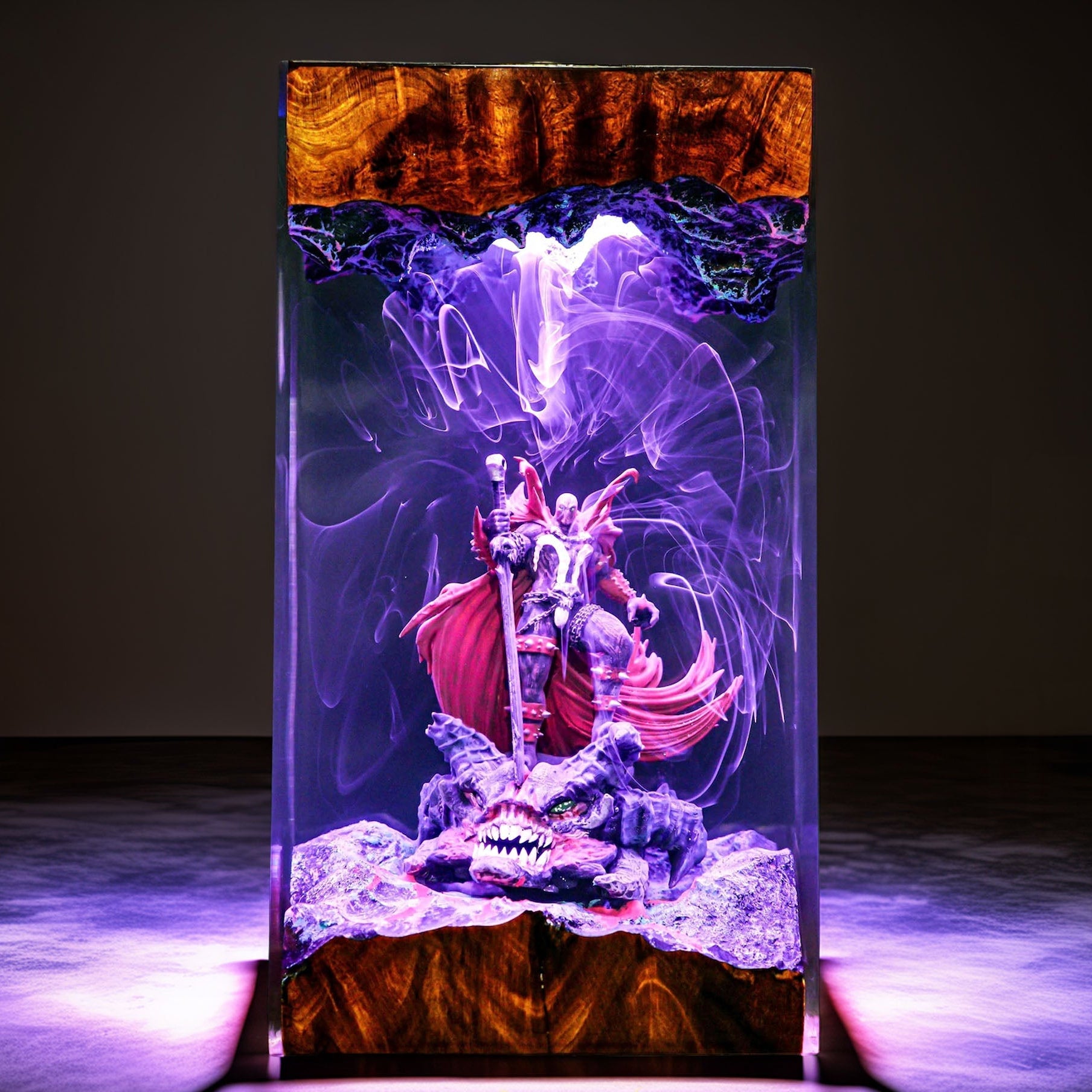 Crimson Caped Antihero Resin Lamp