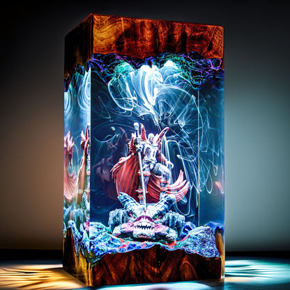 Crimson Caped Antihero Resin Lamp
