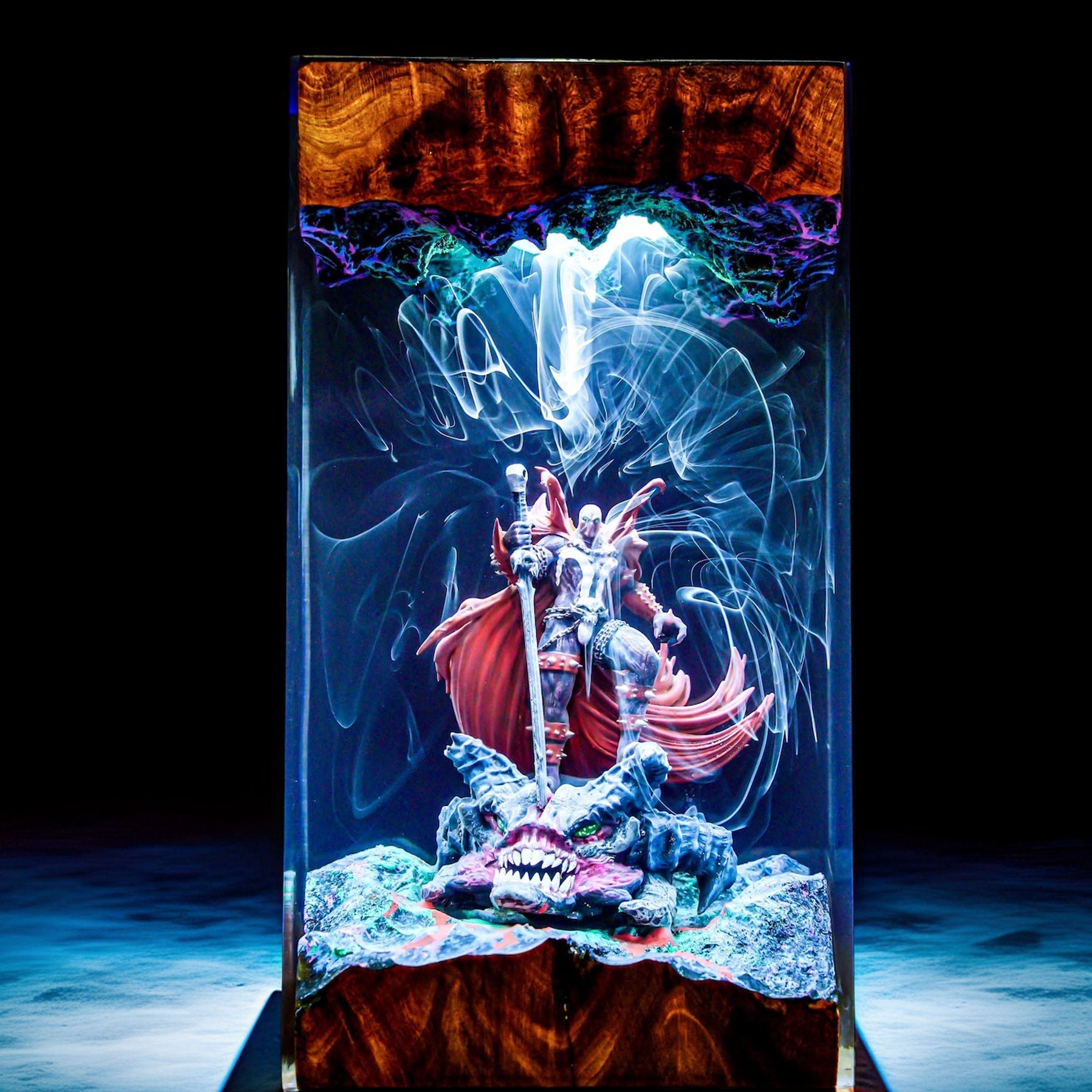 Crimson Caped Antihero Resin Lamp