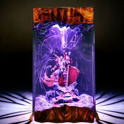 Crimson Caped Antihero Resin Lamp