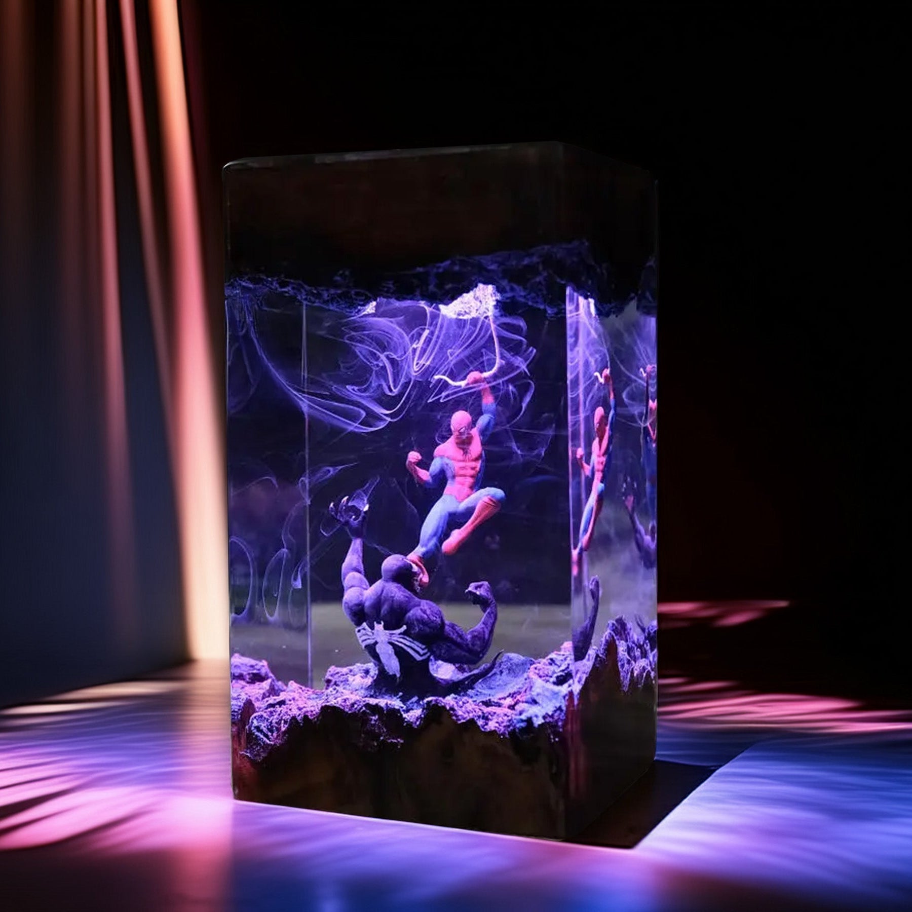 Web-Slinging Vigilante vs Black Slime Predator Beast Resin Lamp