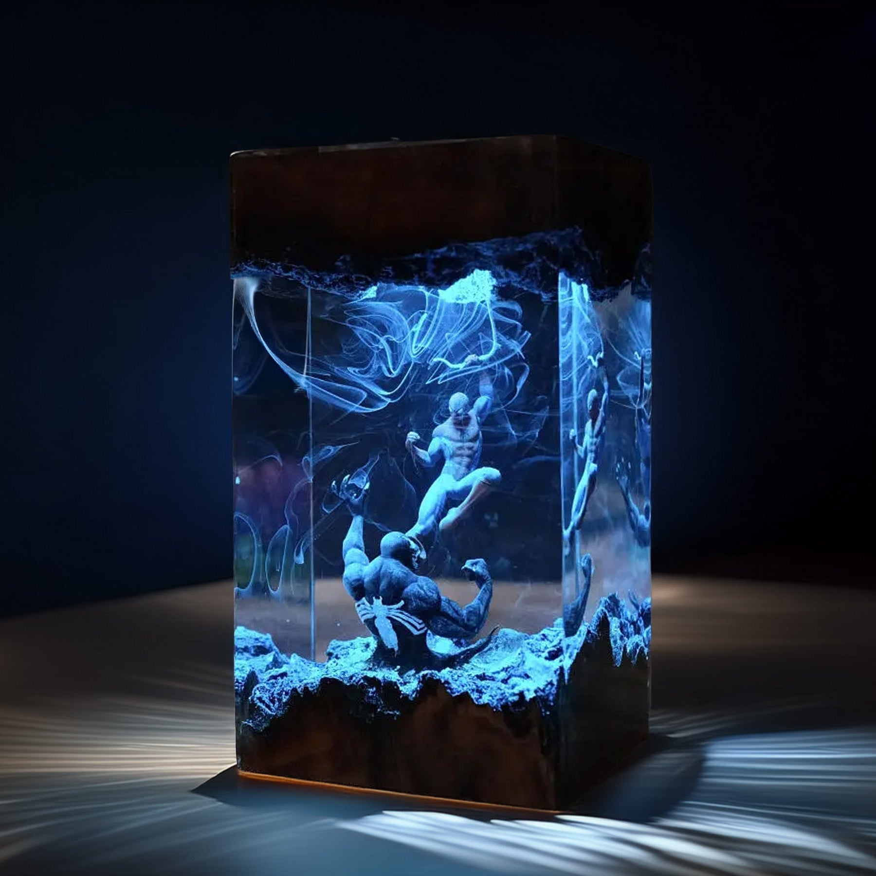 Web-Slinging Vigilante vs Black Slime Predator Beast Resin Lamp