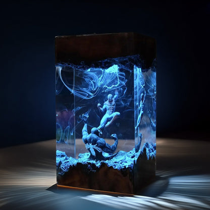 Web-Slinging Vigilante vs Black Slime Predator Beast Resin Lamp