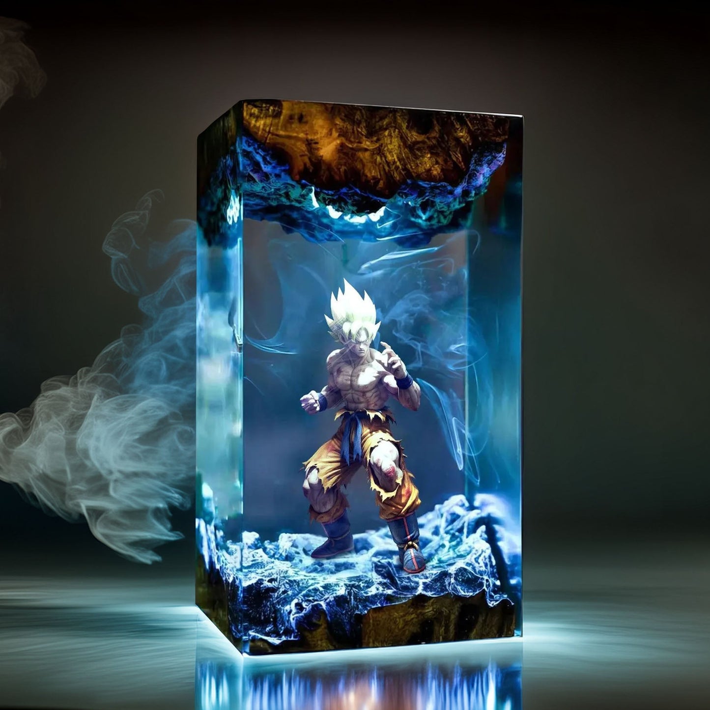 Golden Cosmic Warrior Resin Lamp