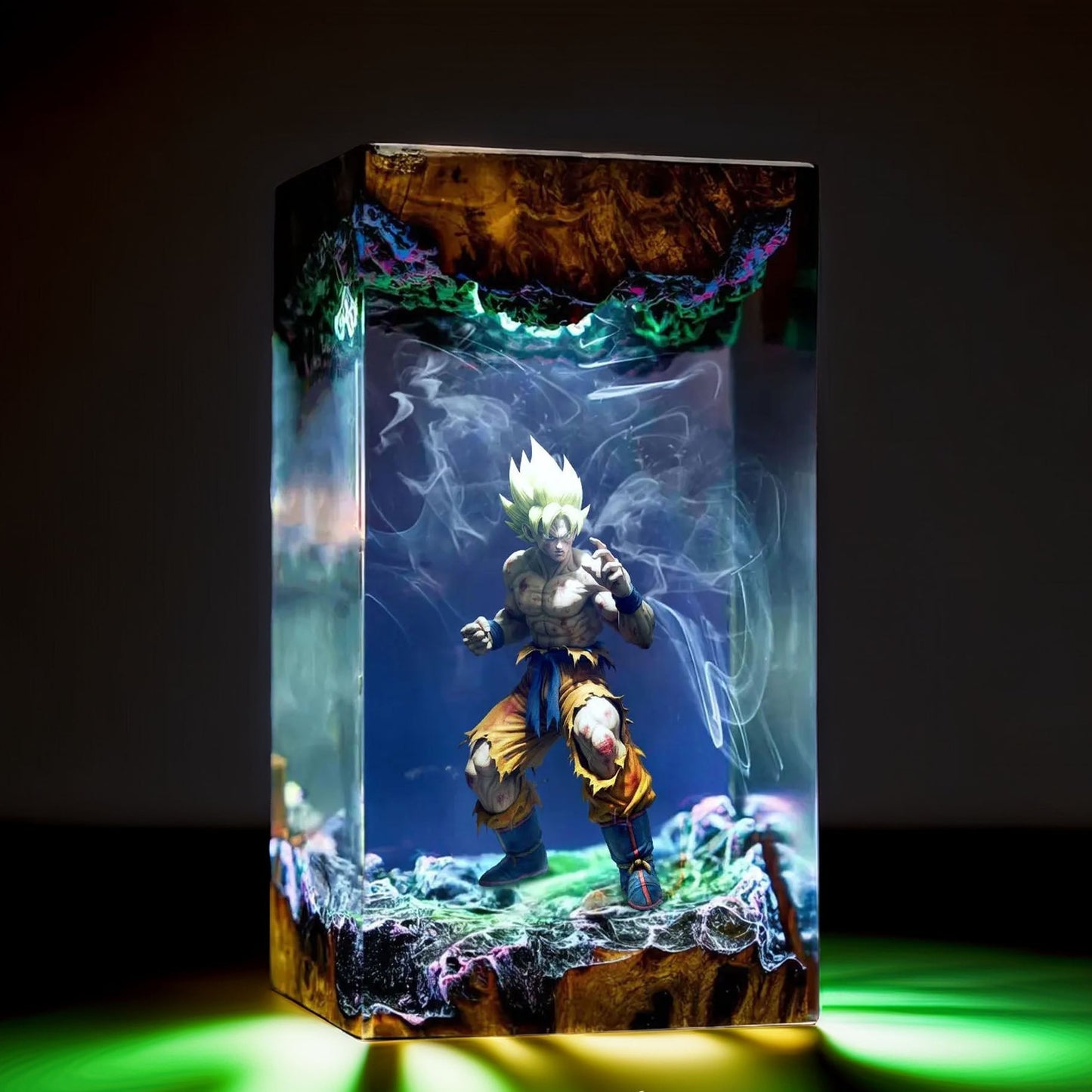 Golden Cosmic Warrior Resin Lamp