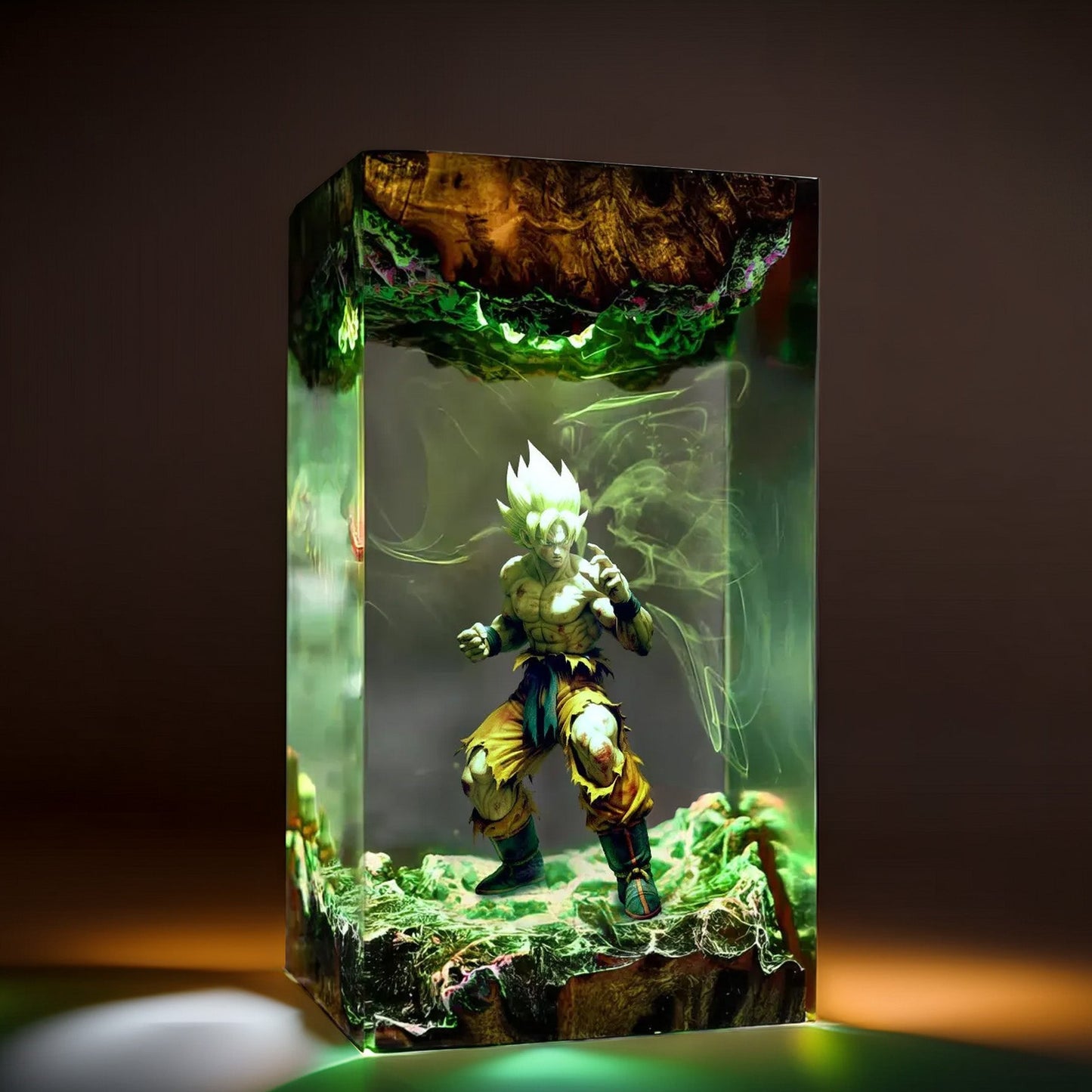 Golden Cosmic Warrior Resin Lamp