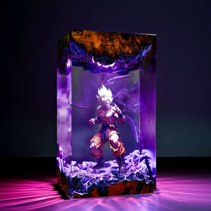Golden Cosmic Warrior Resin Lamp