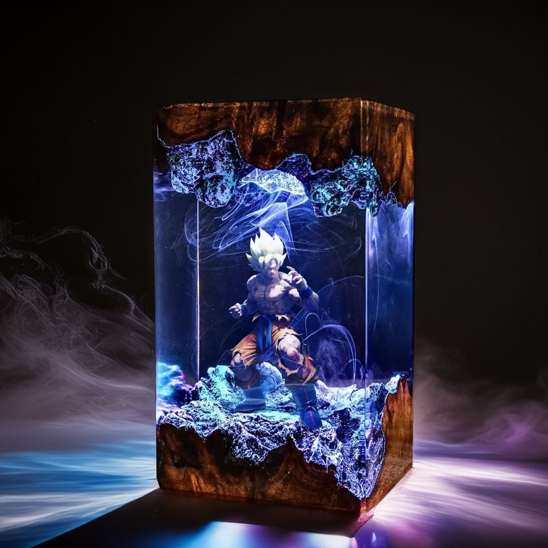 Golden Cosmic Warrior Resin Lamp