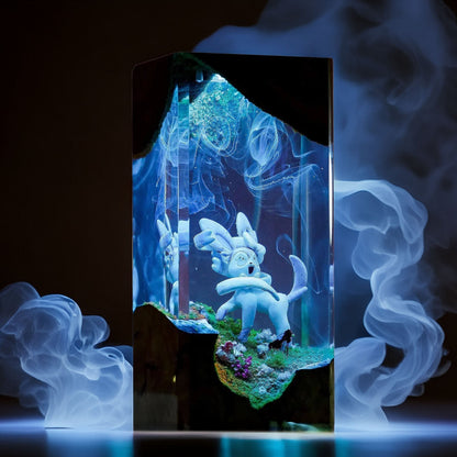 Pink Ribbon Fairy Fox Fairy Bloom Resin Lamp