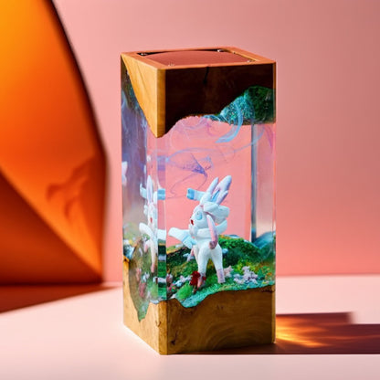 Pink Ribbon Fairy Fox Fairy Bloom Resin Lamp
