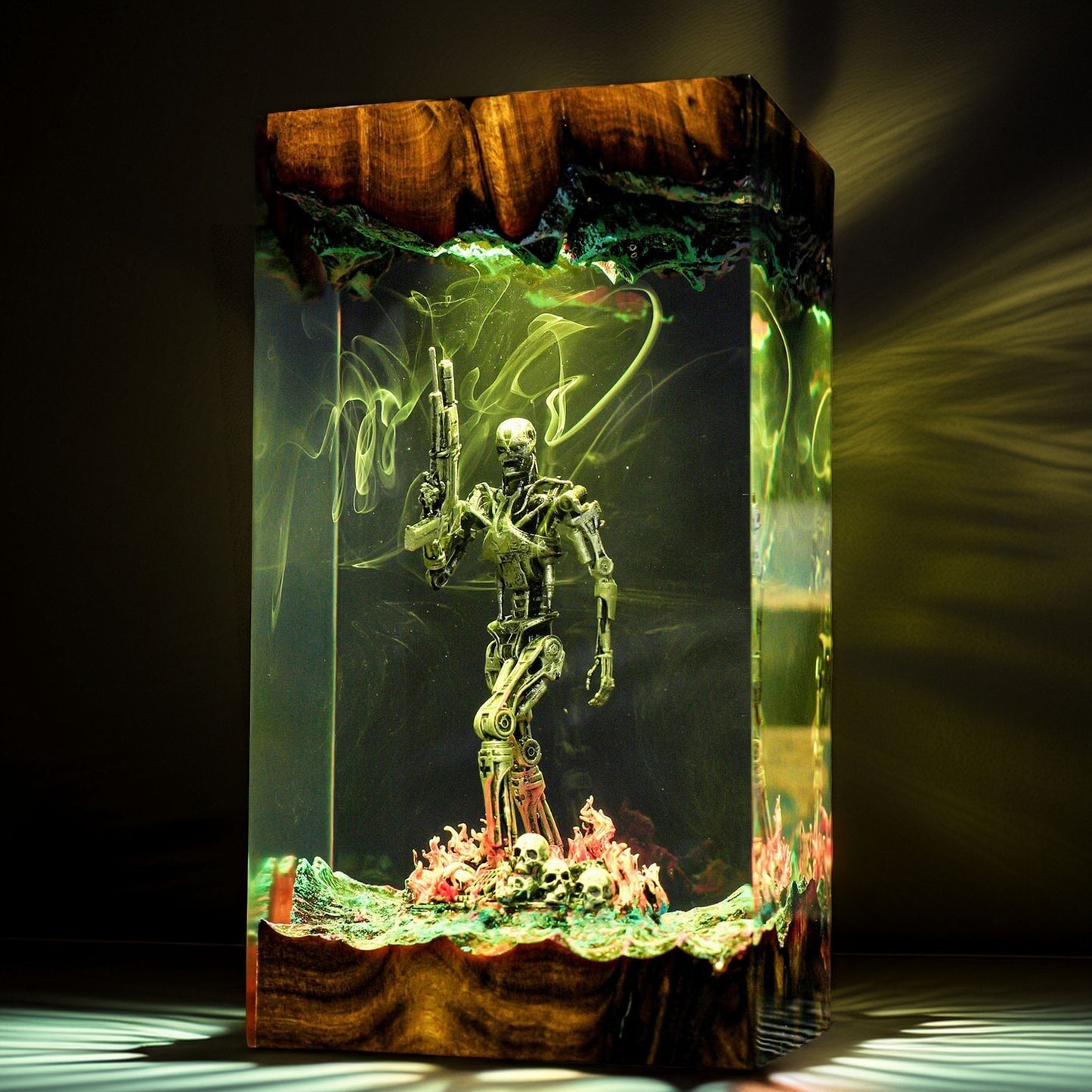 Cybernetic Metal Skeleton Resin Lamp