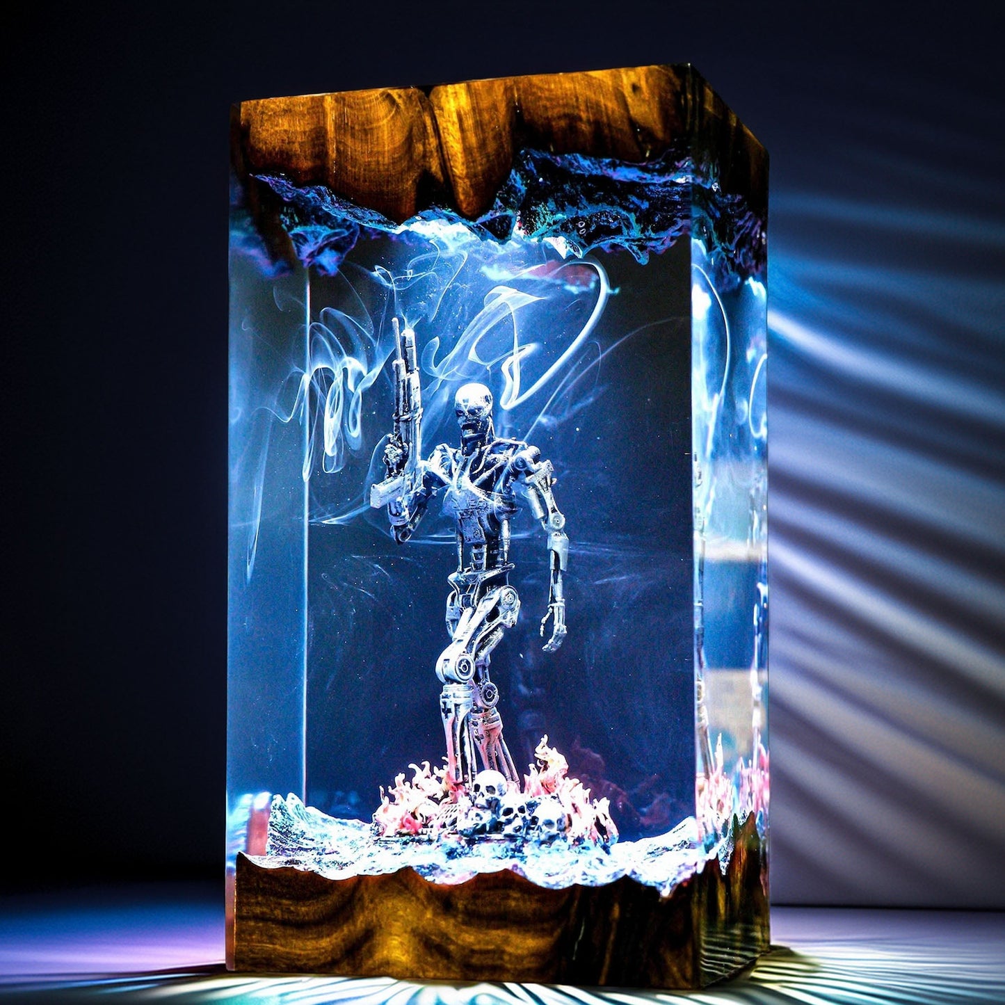Cybernetic Metal Skeleton Resin Lamp