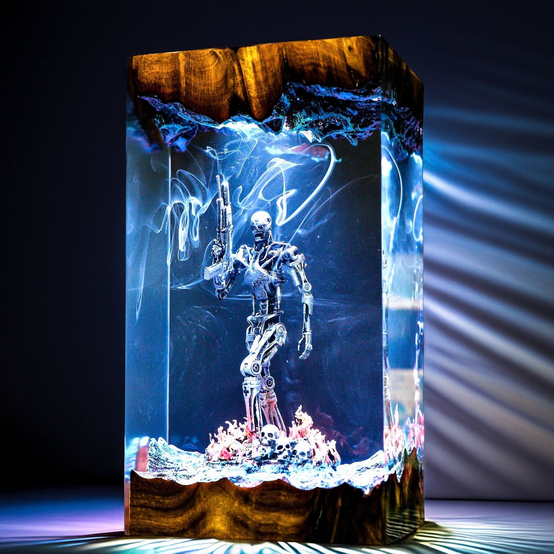 Cybernetic Metal Skeleton Resin Lamp