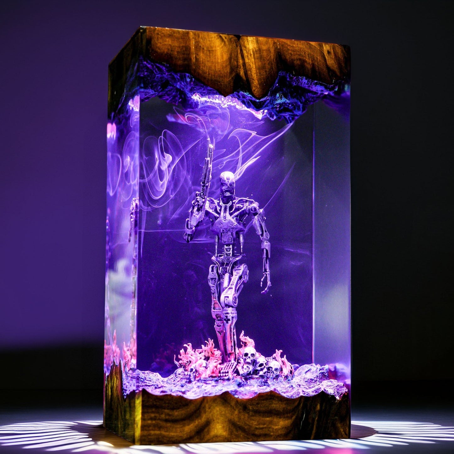 Cybernetic Metal Skeleton Resin Lamp