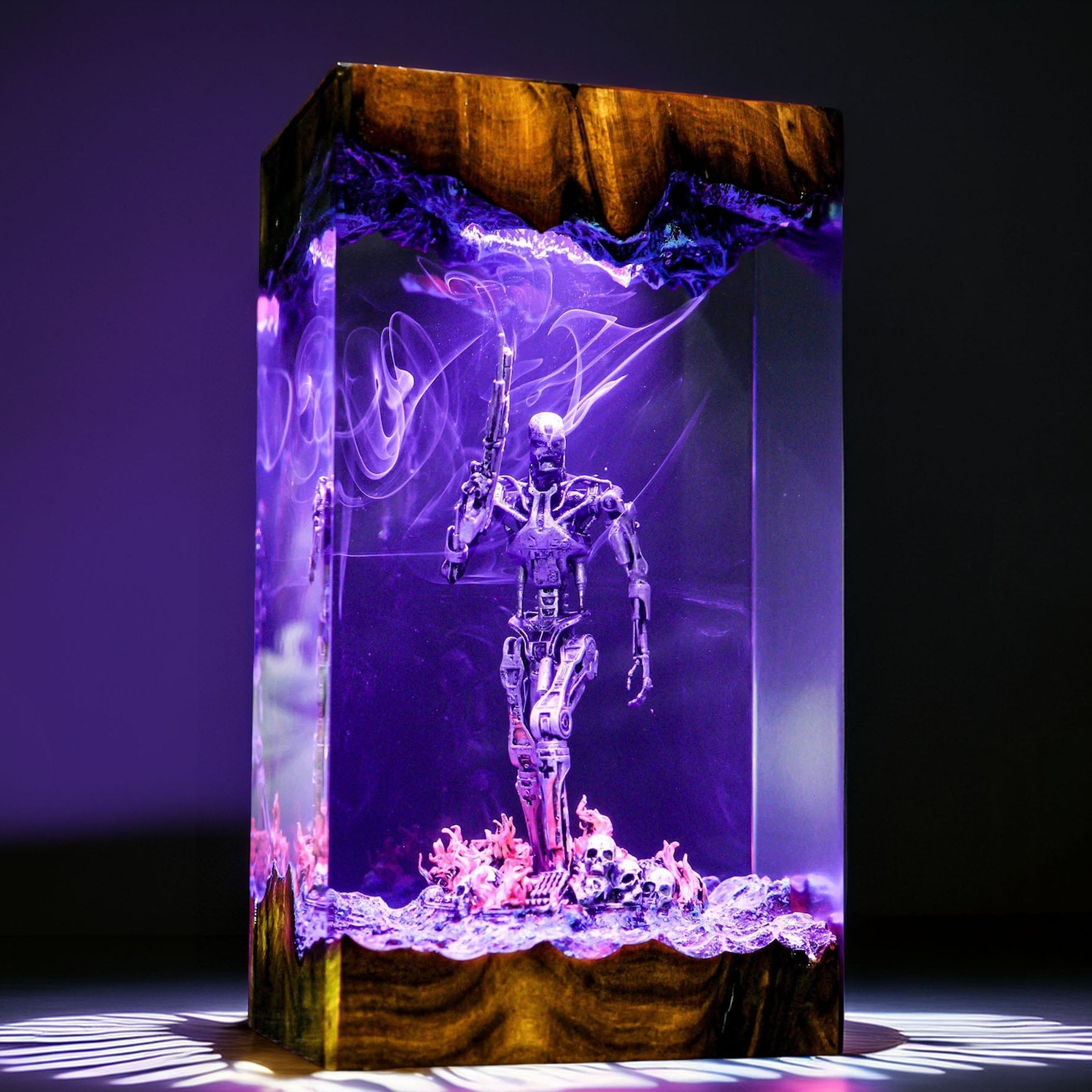 Cybernetic Metal Skeleton Resin Lamp