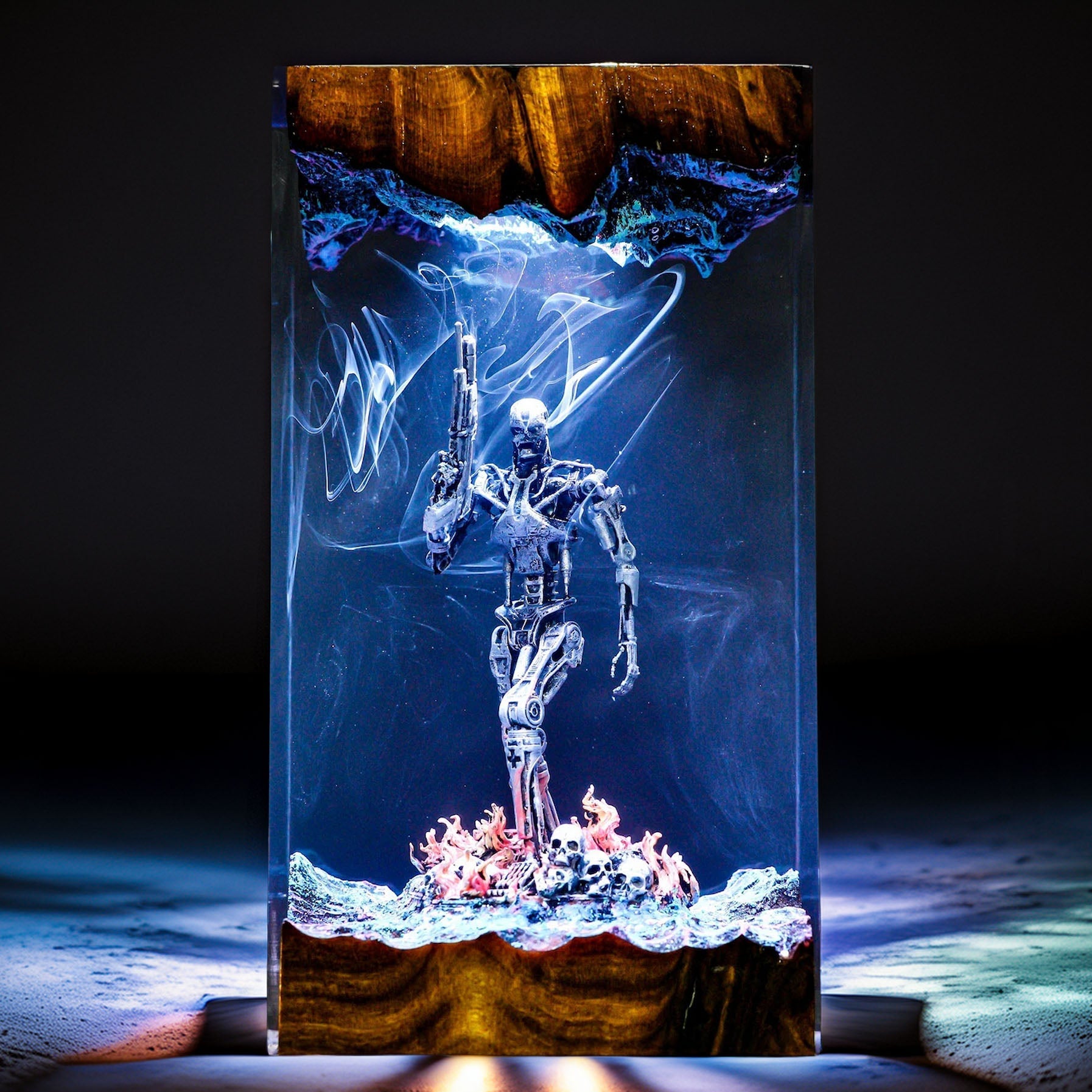 Cybernetic Metal Skeleton Resin Lamp