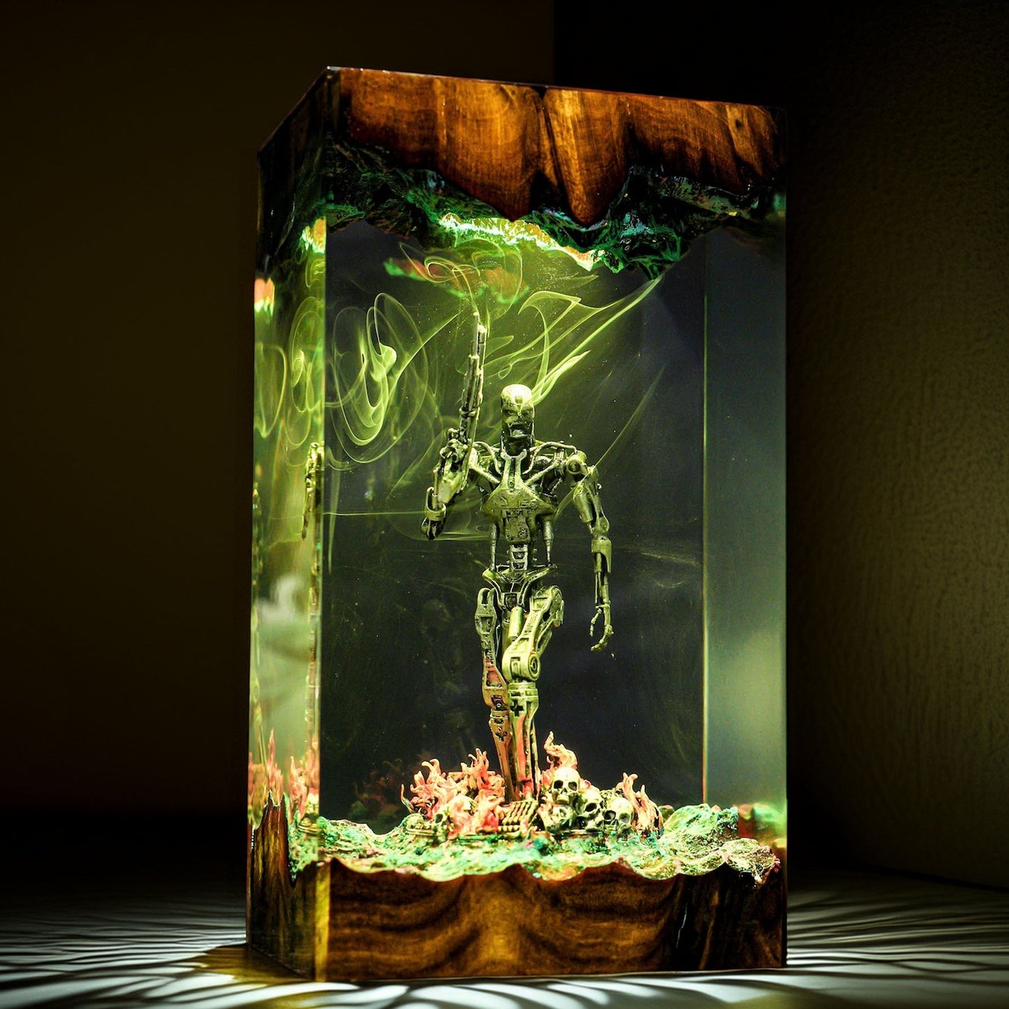 Cybernetic Metal Skeleton Resin Lamp