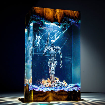 Cybernetic Metal Skeleton Resin Lamp