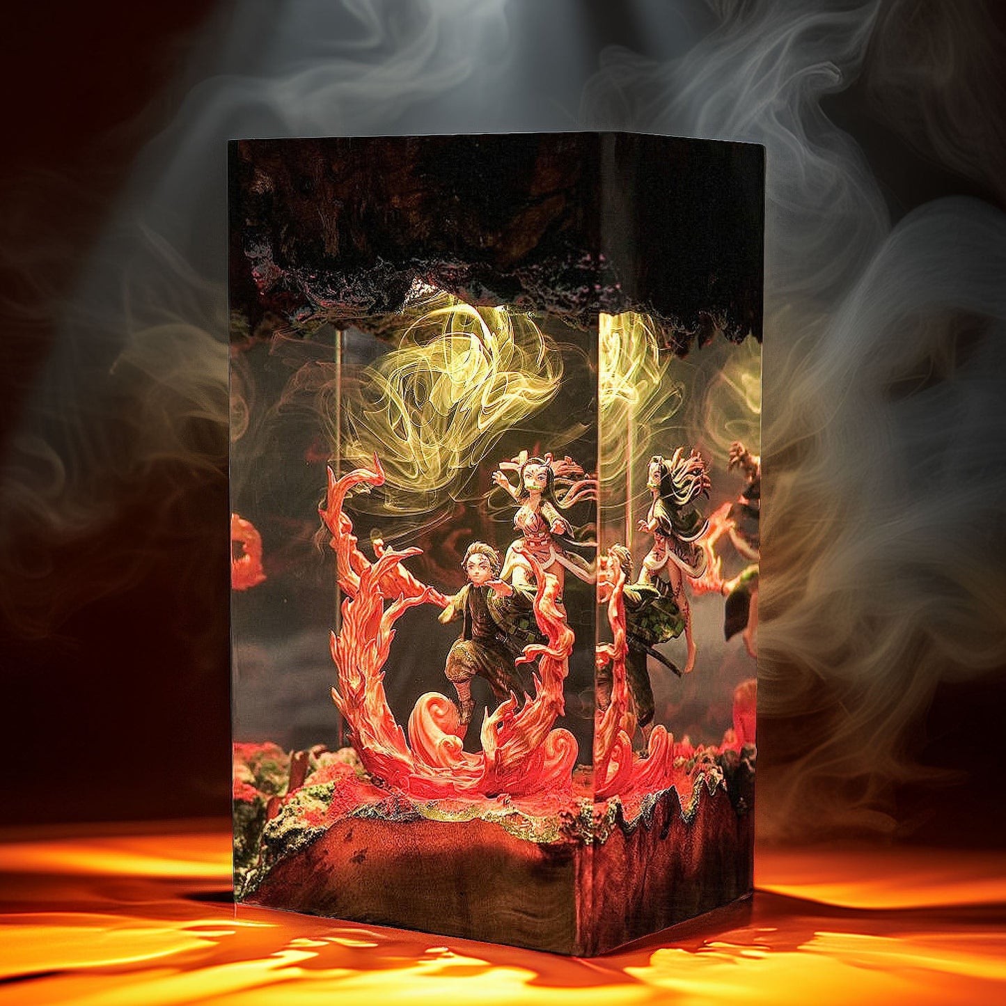 Sun Breath Swordsman And Bamboo Mouth Maiden Resin Lamp