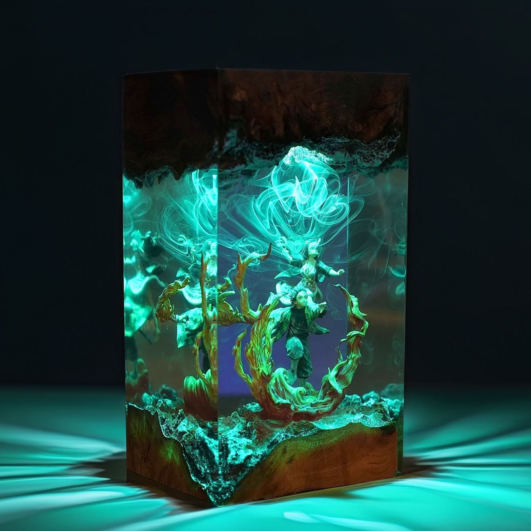 Sun Breath Swordsman And Bamboo Mouth Maiden Resin Lamp