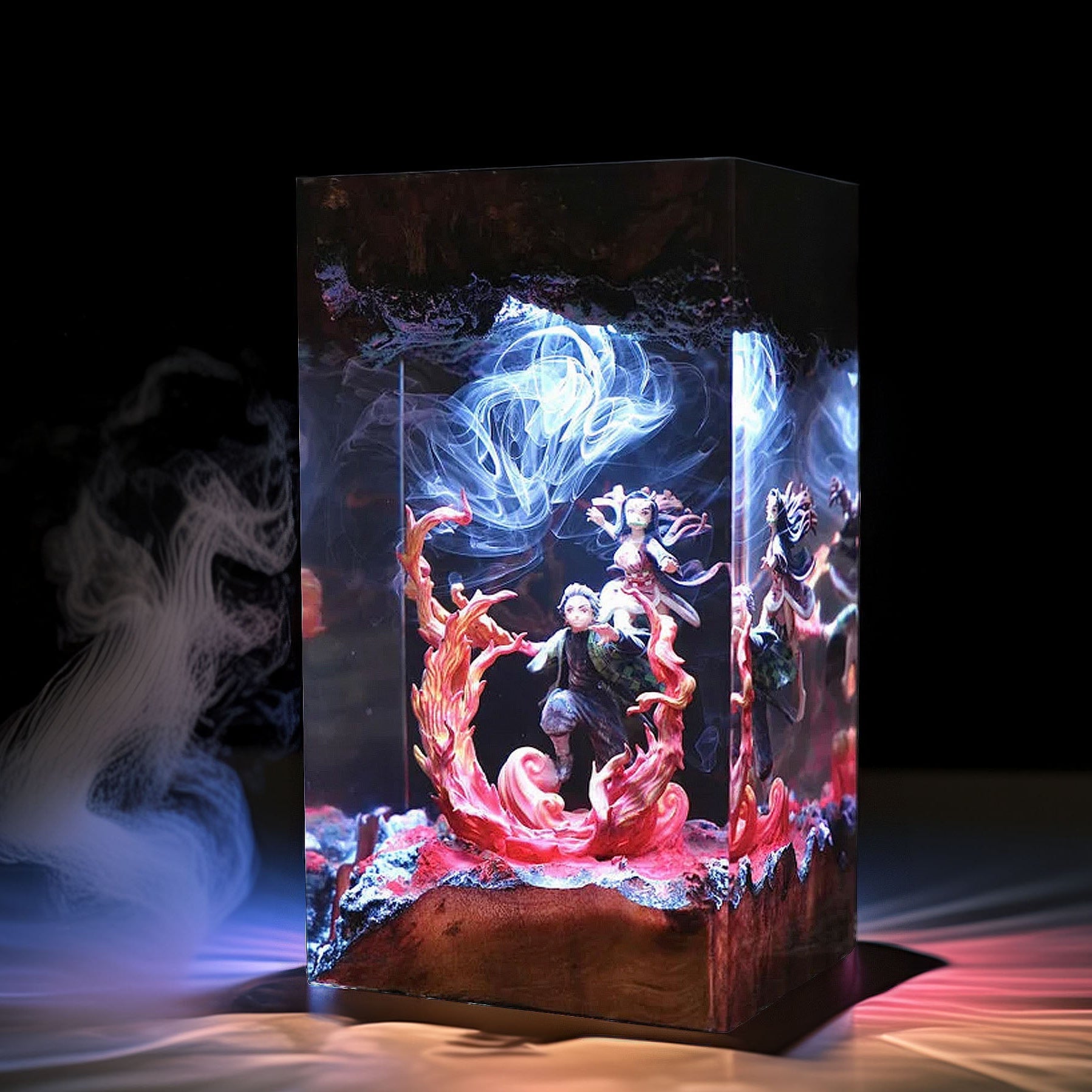 Sun Breath Swordsman And Bamboo Mouth Maiden Resin Lamp