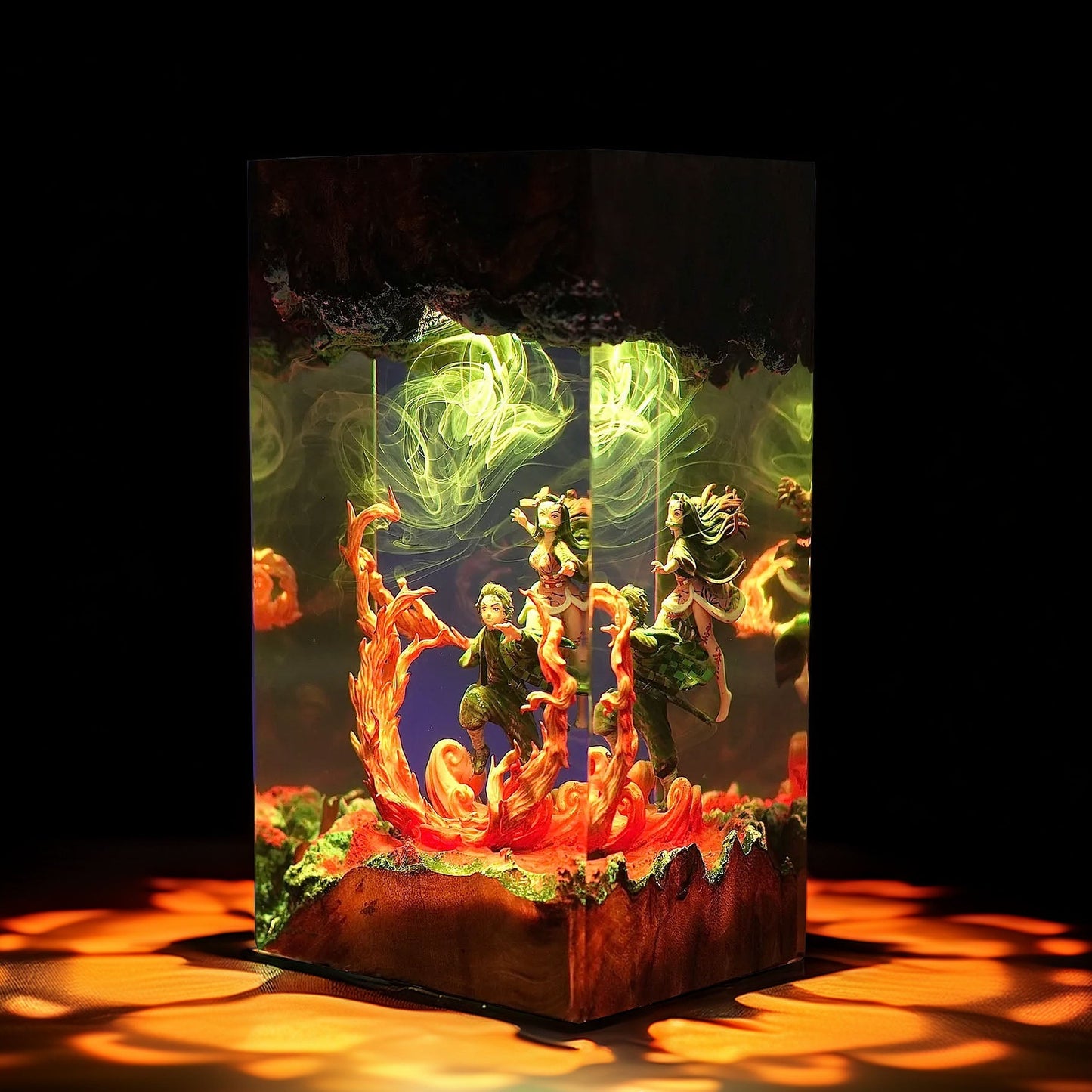 Sun Breath Swordsman And Bamboo Mouth Maiden Resin Lamp