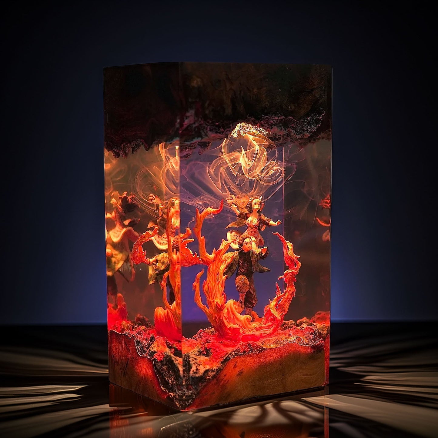 Sun Breath Swordsman And Bamboo Mouth Maiden Resin Lamp