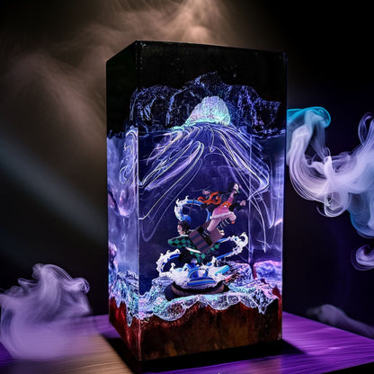 Sun Breath Swordsman And Bamboo Mouth Maiden Resin Lamp 02