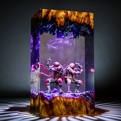 Red & Orange Shell Warriors Resin Lamp