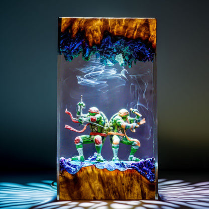 Red & Orange Shell Warriors Resin Lamp
