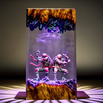 Red & Orange Shell Warriors Resin Lamp