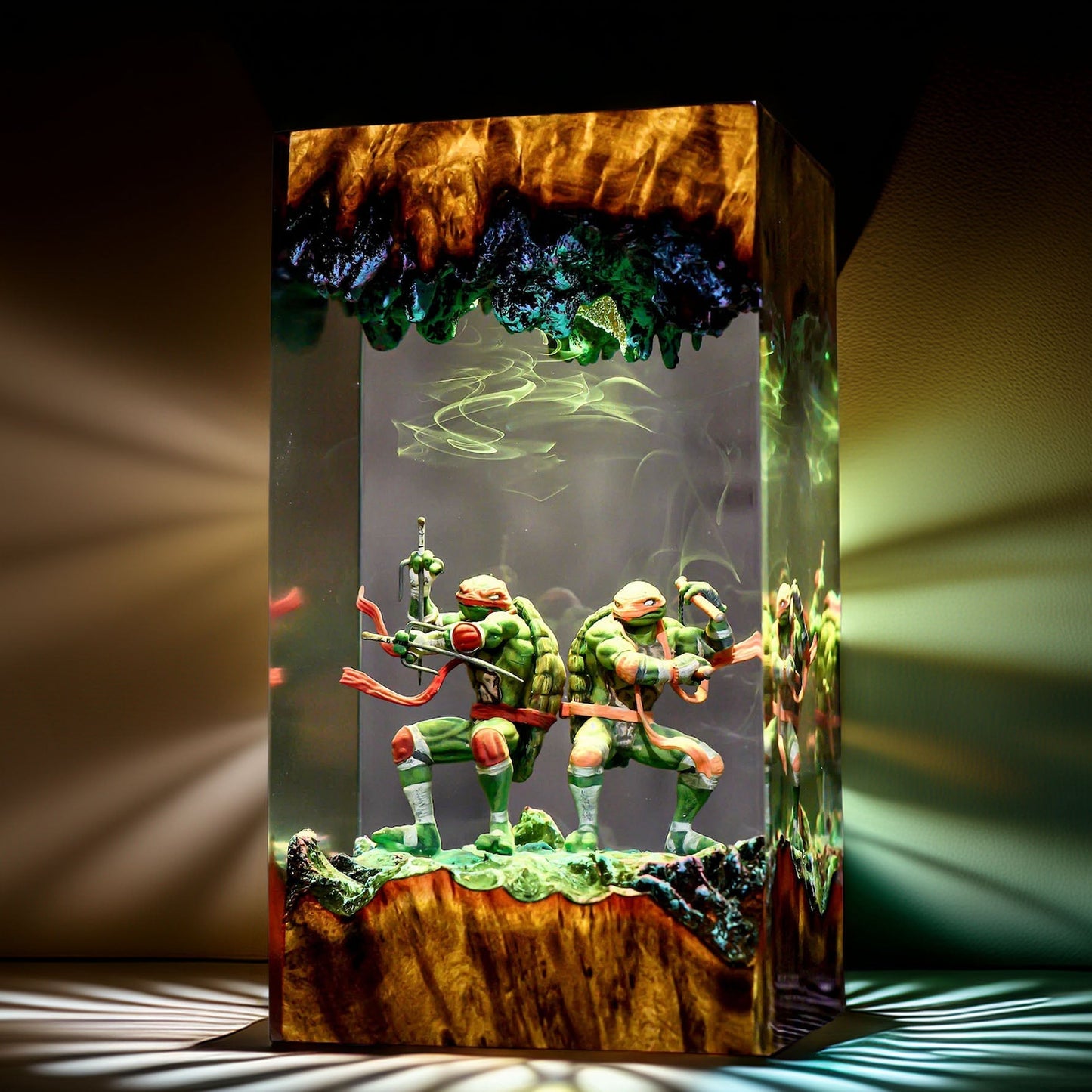 Red & Orange Shell Warriors Resin Lamp