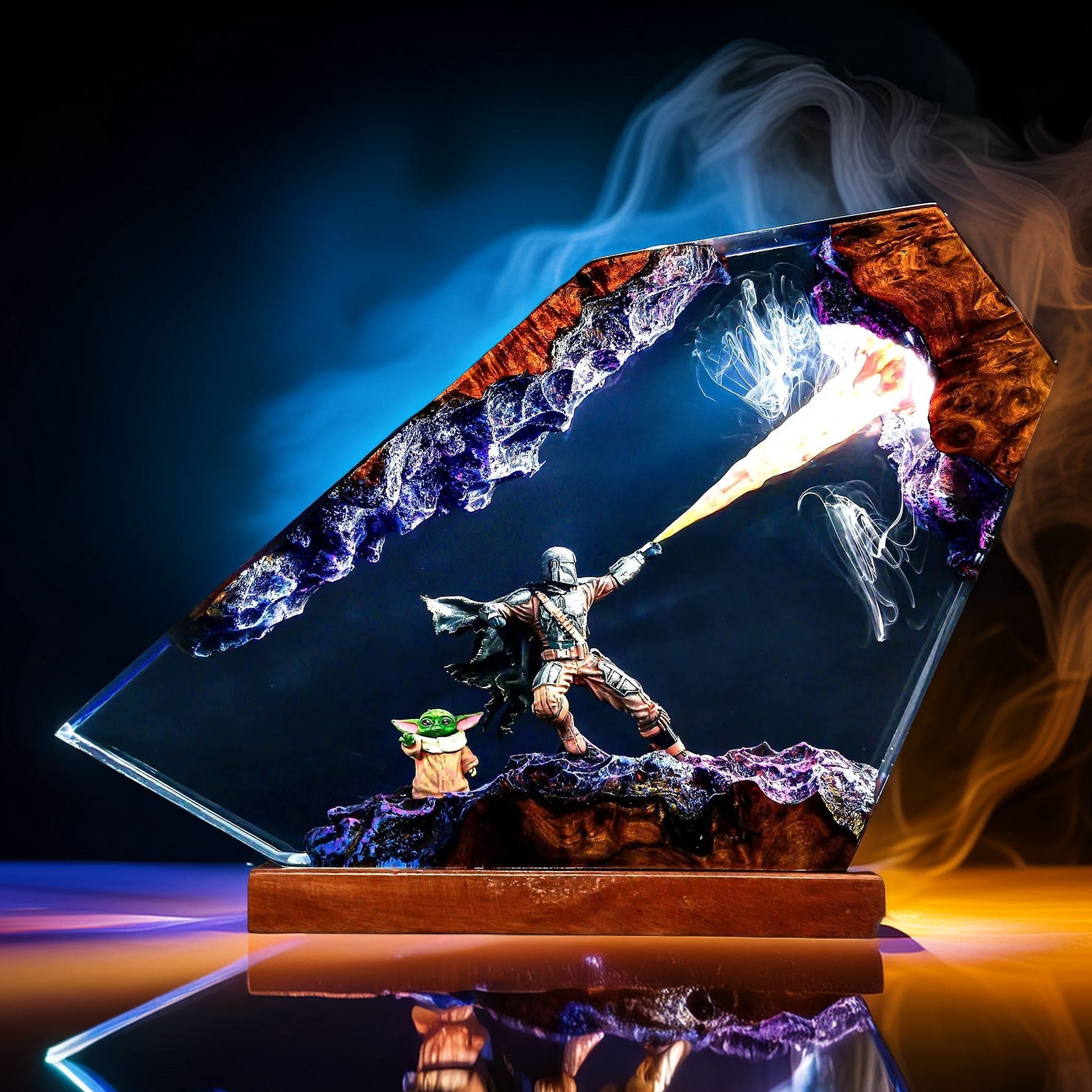 The Beskar Bounty Hunter Resin Lamp
