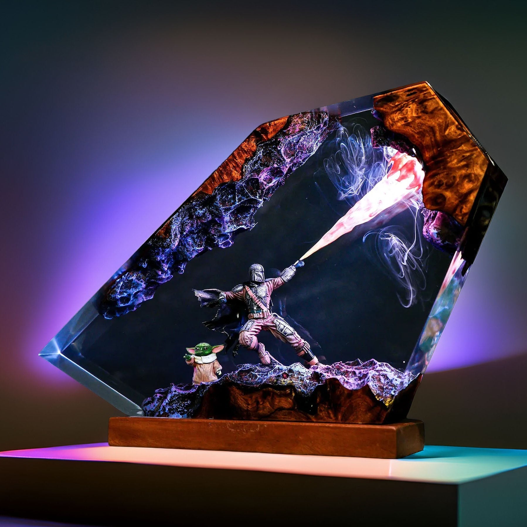The Beskar Bounty Hunter Resin Lamp